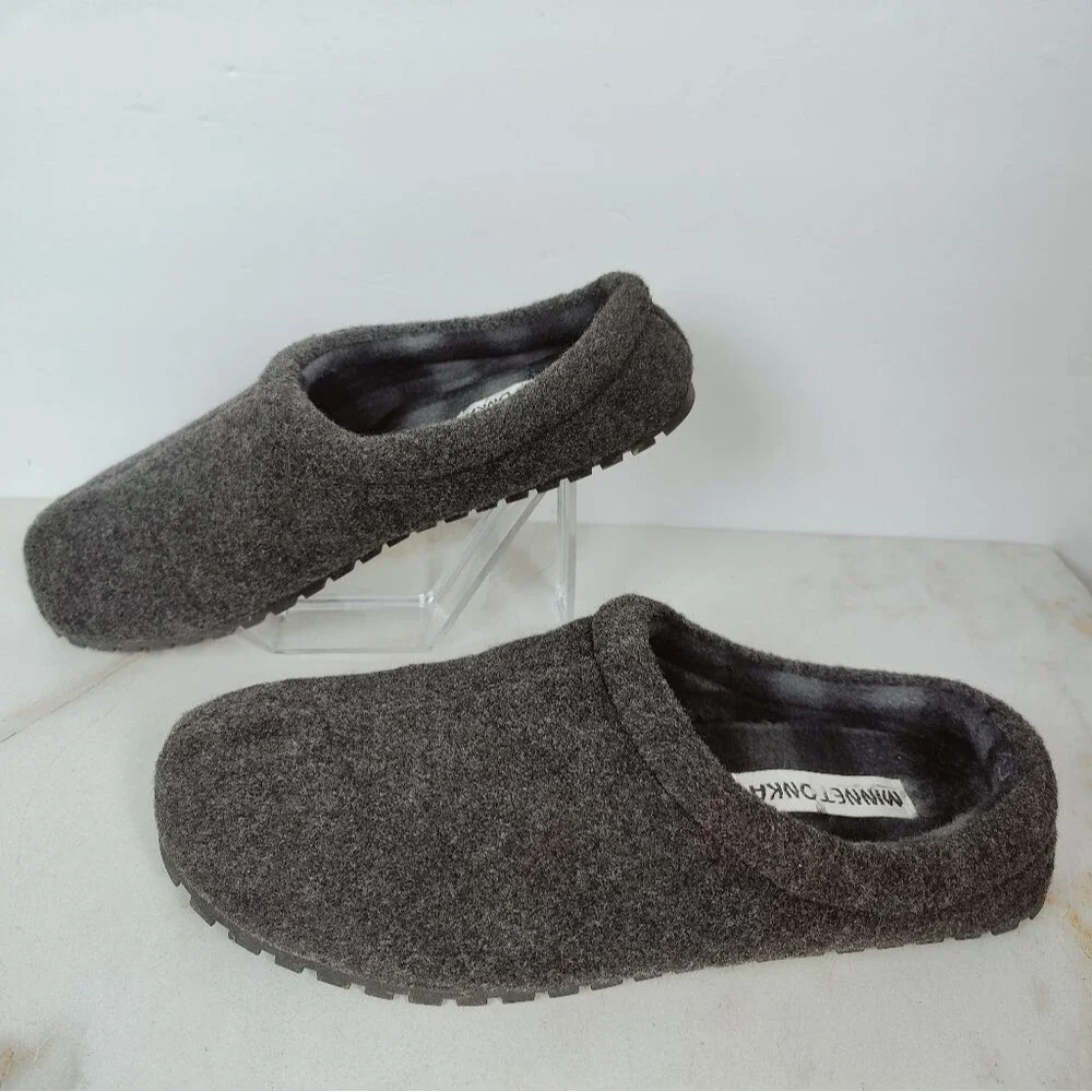 Minnetonka Men's Corbin Slides Slippers, Grey, Sz 12